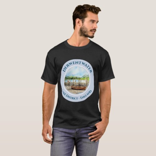Derwentwater Lake District England Watercolor T_Shirt