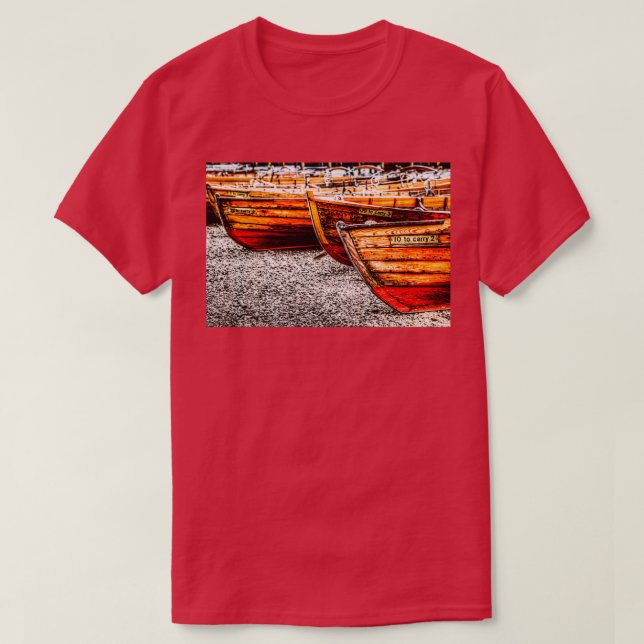 Derwentwater Wooden Rowing Boats T-Shirt (Design Front)