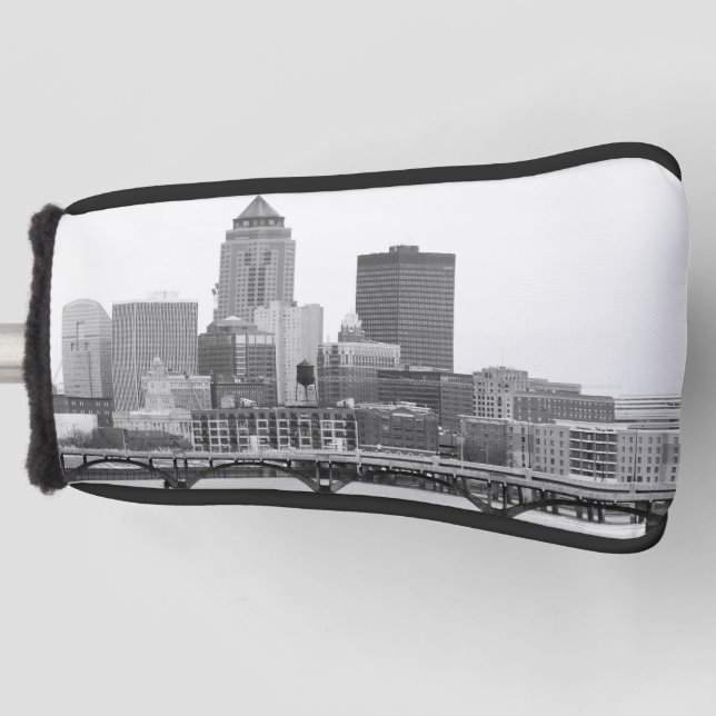 Des Moines in B&W Golf Head Cover (Front)