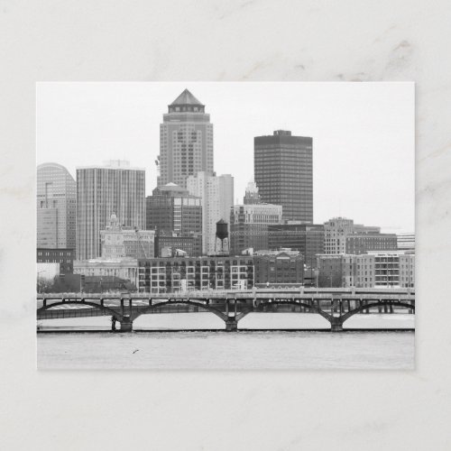 Des Moines in BW Postcard