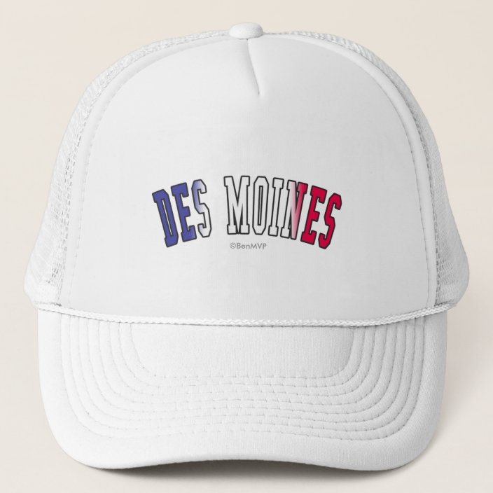 Des Moines in Iowa State Flag Colors Hat