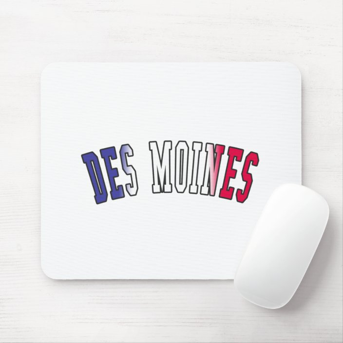 Des Moines in Iowa State Flag Colors Mousepad
