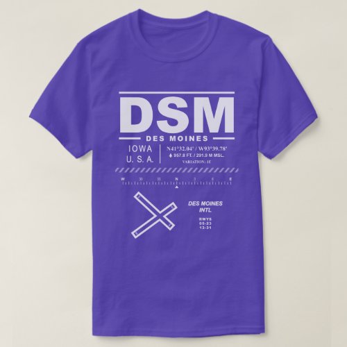Des Moines International Airport DSM T_Shirt