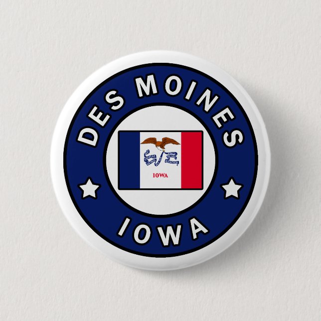 Des Moines Iowa Button (Front)