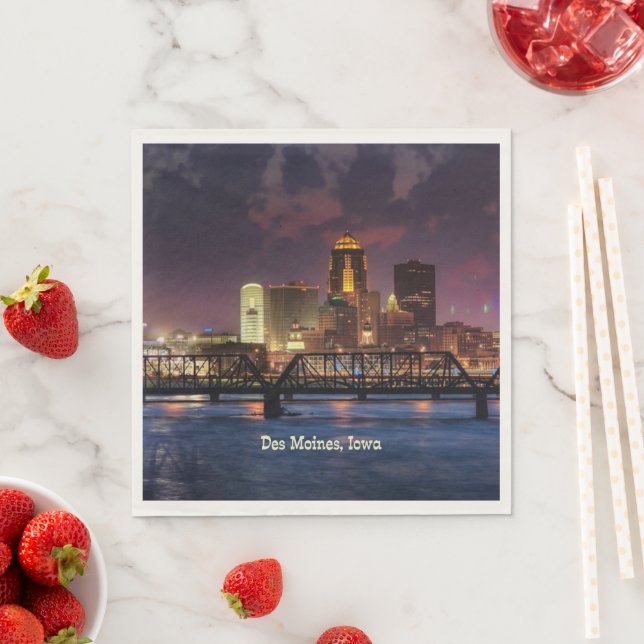 Des Moines, Iowa cityscape Napkins (Insitu)