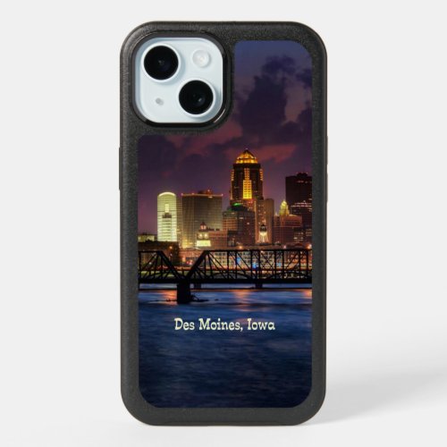 Des Moines Iowa cityscape iPhone 15 Case