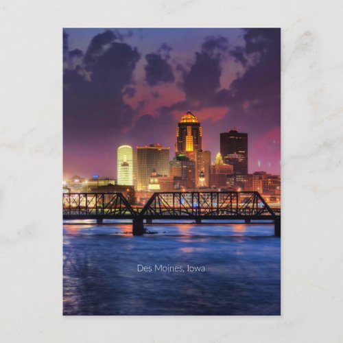 Des Moines Iowa cityscape Postcard