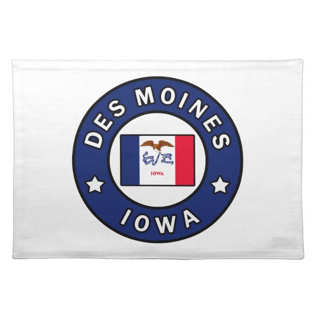 Des Moines Iowa Cloth Placemat (Front)
