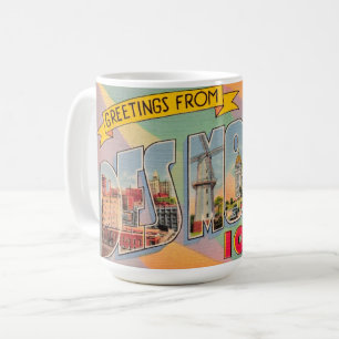 Des Moines Iowa Greetings Postcard Mug