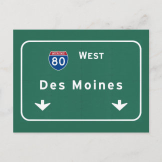 Des Moines Iowa ia Interstate Highway Freeway : Postcard