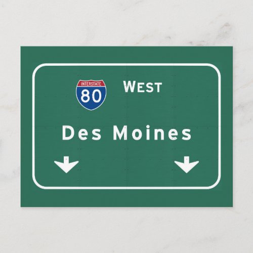 Des Moines Iowa ia Interstate Highway Freeway  Postcard