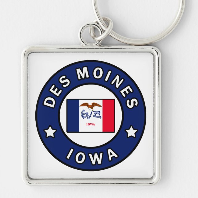 Des Moines Iowa Keychain (Front)