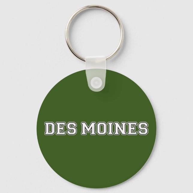 Des Moines Iowa Keychain (Front)