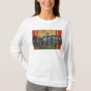 Des Moines, Iowa - Large Letter Scenes T-Shirt