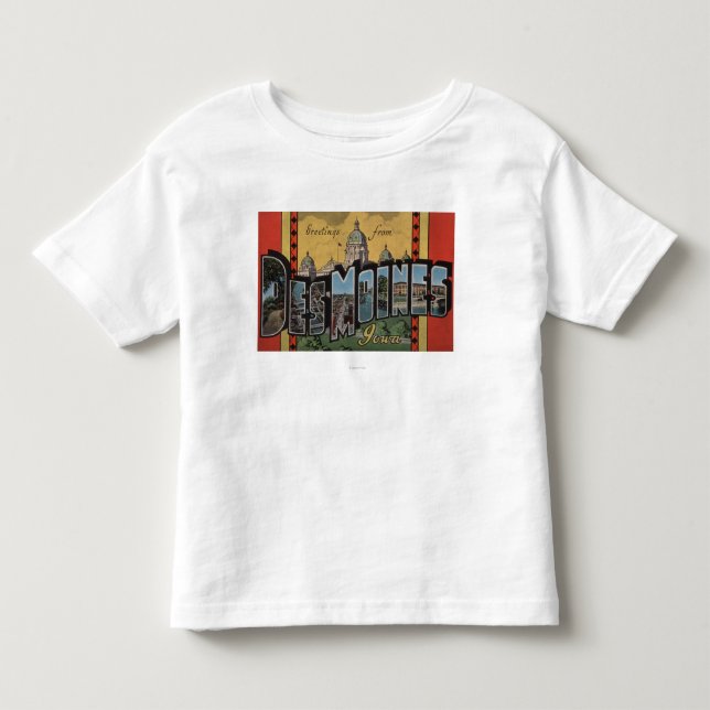 Des Moines, Iowa - Large Letter Scenes Toddler T-shirt (Front)