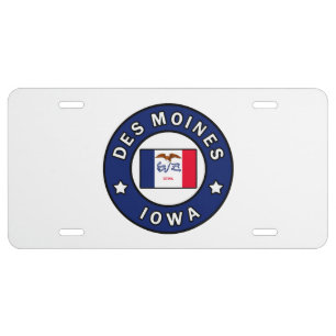 Des Moines Iowa License Plate
