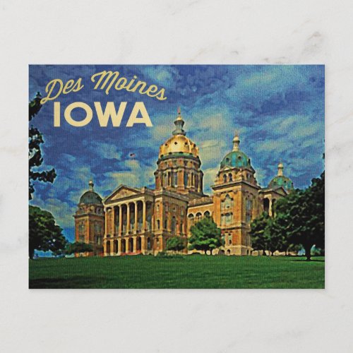 Des Moines Iowa Postcard
