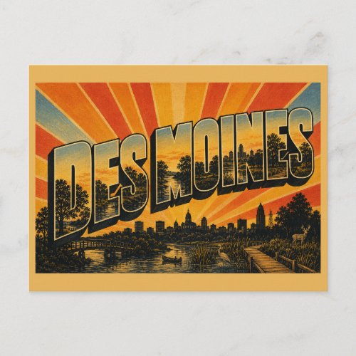 Des Moines Iowa River Woodland Wetland Art Postcard