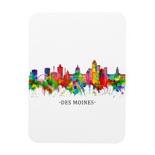 Des Moines Iowa Skyline Magnet