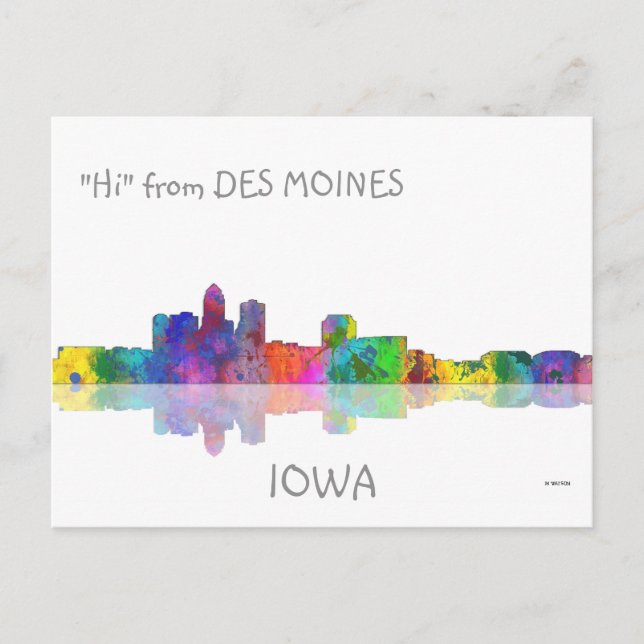 DES MOINES, IOWA SKYLINE - Postcards (Front)