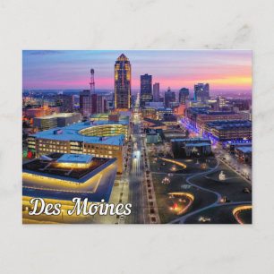 Des Moines, Iowa, United States Holiday Postcard