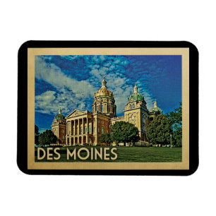 Des Moines Iowa Vintage Travel Magnet