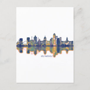 Des Moines Skyline Holiday Postcard