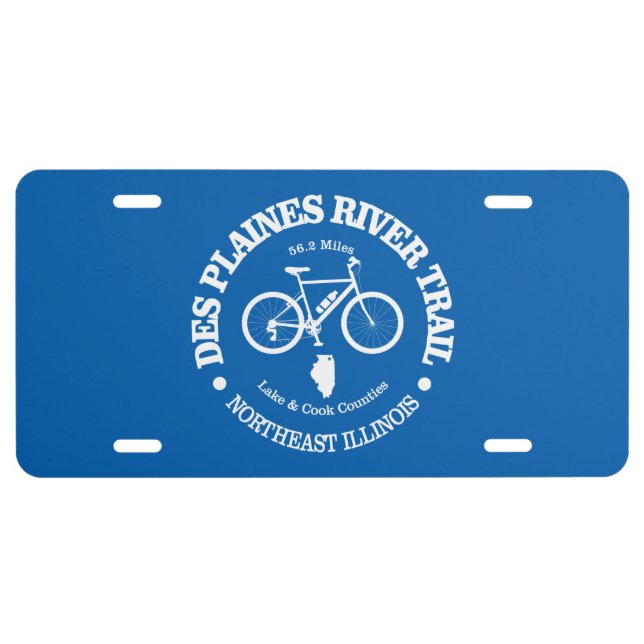 Des Plaines River Trail (cycling) License Plate (Front)