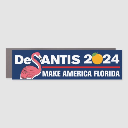 DeSantis 2024 Make America Florida Flamingo Bumper Car Magnet