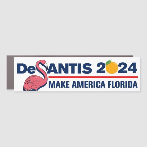 DeSantis 2024 Make America Florida Flamingo Bumper Car Magnet