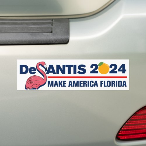 DeSantis 2024 Make America Florida Flamingo Bumper Sticker