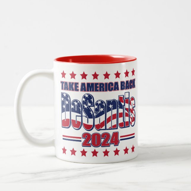 DeSantis-2024-Take-America-Back- Two-Tone Coffee Mug (Left)