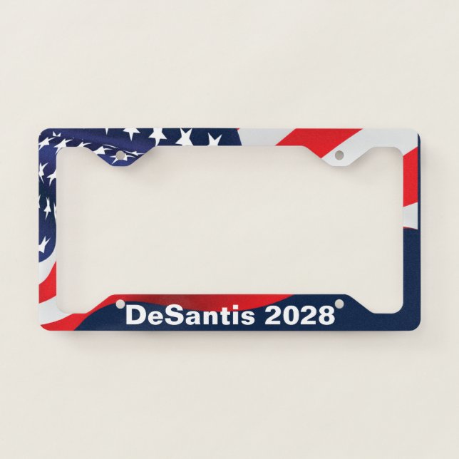 DeSantis 2028 American Flag  License Plate Frame (Front)