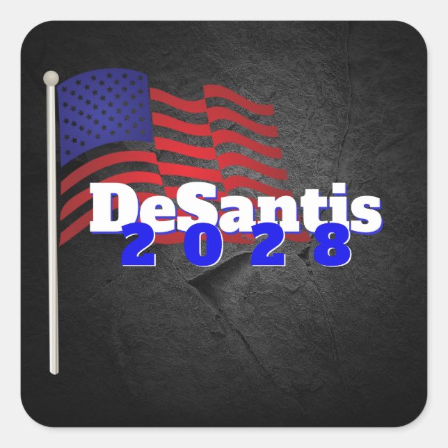 DeSantis 2028 American Flag Square Sticker (Front)