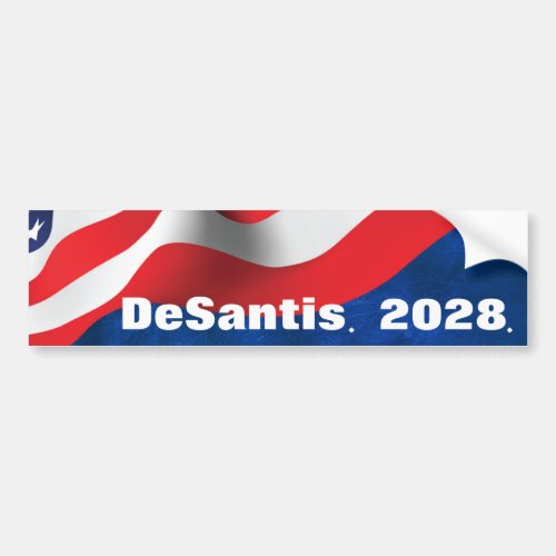 DeSantis 2028 Text with Flag Bumper Sticker