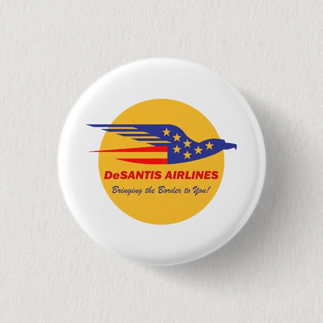 DeSantis Airlines Funny Political Meme Ron DeSanti Button (Front)