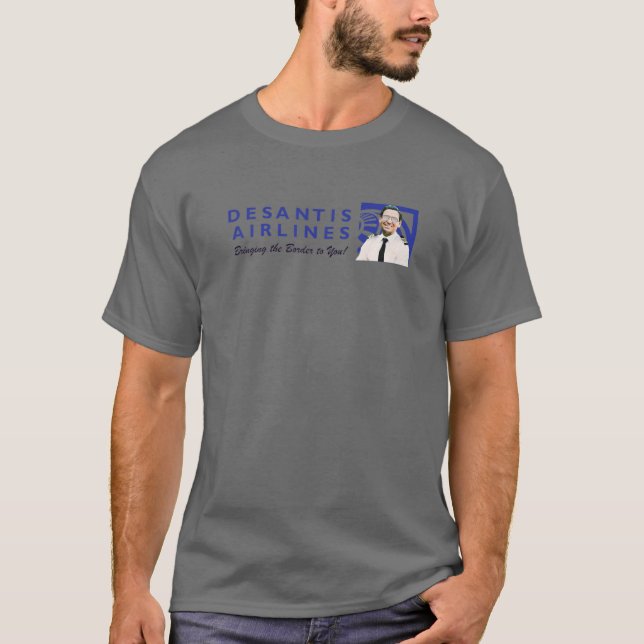 Desantis Airlines Funny Political Meme Ron Desanti T-Shirt (Front)