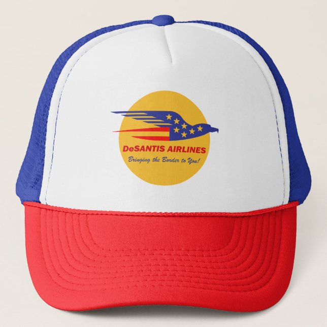 DeSantis Airlines Funny Political Meme Ron DeSanti Trucker Hat (Front)