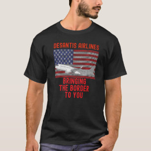 DeSantis Airlines Marthas Vineyard Meme USA Flag T-Shirt