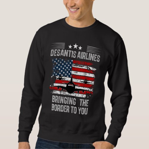 DeSantis Airlines Retro USA Flag DeSantis Airline  Sweatshirt