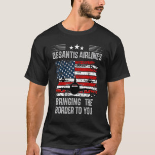 DeSantis Airlines Retro USA Flag DeSantis Airline T-Shirt