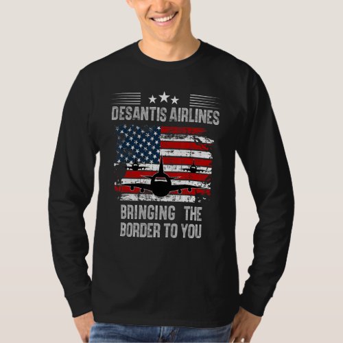 DeSantis Airlines Retro USA Flag DeSantis Airline  T_Shirt