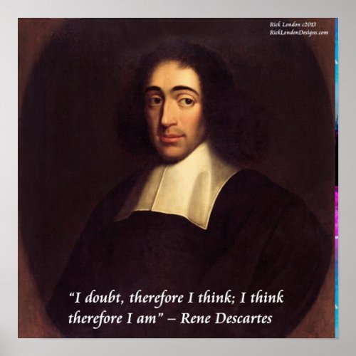 Descartes I think therefore I am Quote Poster