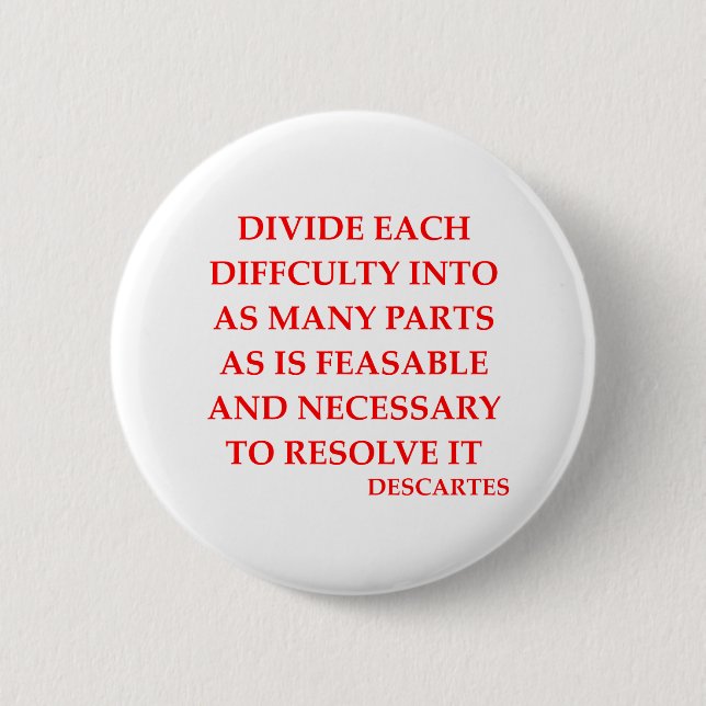 DESCARTES quote Pinback Button (Front)