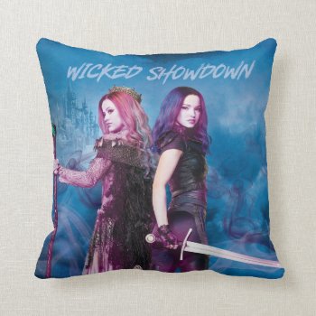 Descendants 3 | Mal & Audrey - Wicked Showdown Throw Pillow by descendants at Zazzle