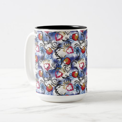 Descendants Evie Apple Pattern TwoTone Coffee Mug Zazzle