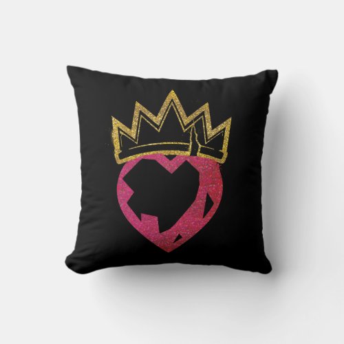 Descendants  Evie  Heart and Crown Logo Throw Pillow