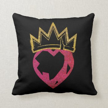 Descendants | Evie | Heart And Crown Logo Throw Pillow by descendants at Zazzle
