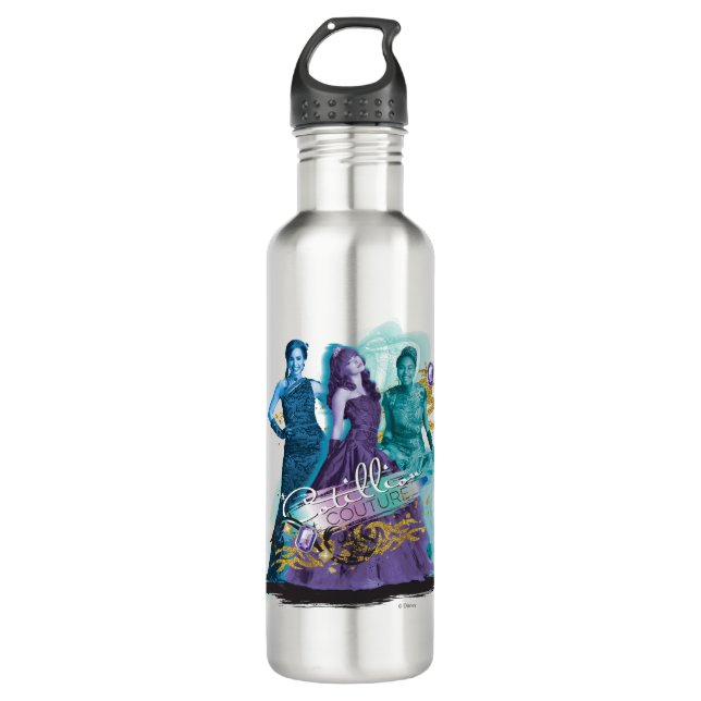 Descendants | Mal, Evie & Uma | Cotillion Couture Stainless Steel Water Bottle (Front)