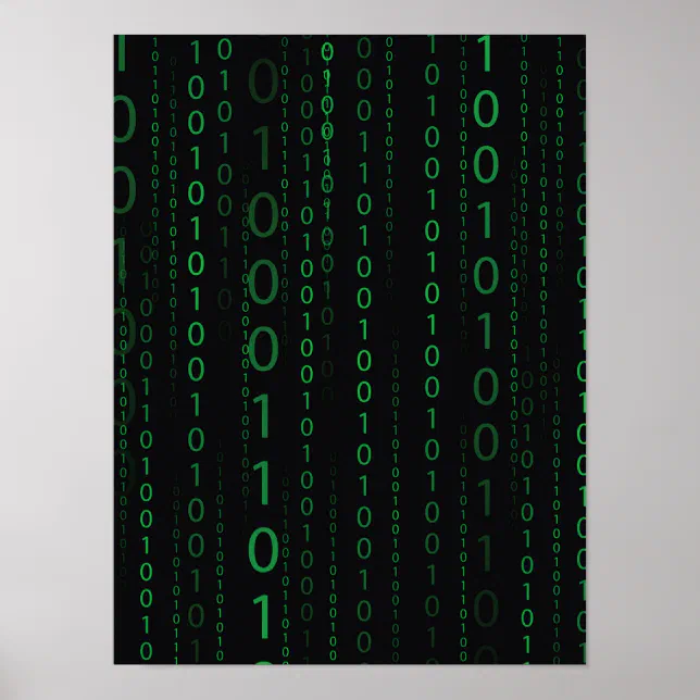 Descending Binary Code Poster | Zazzle